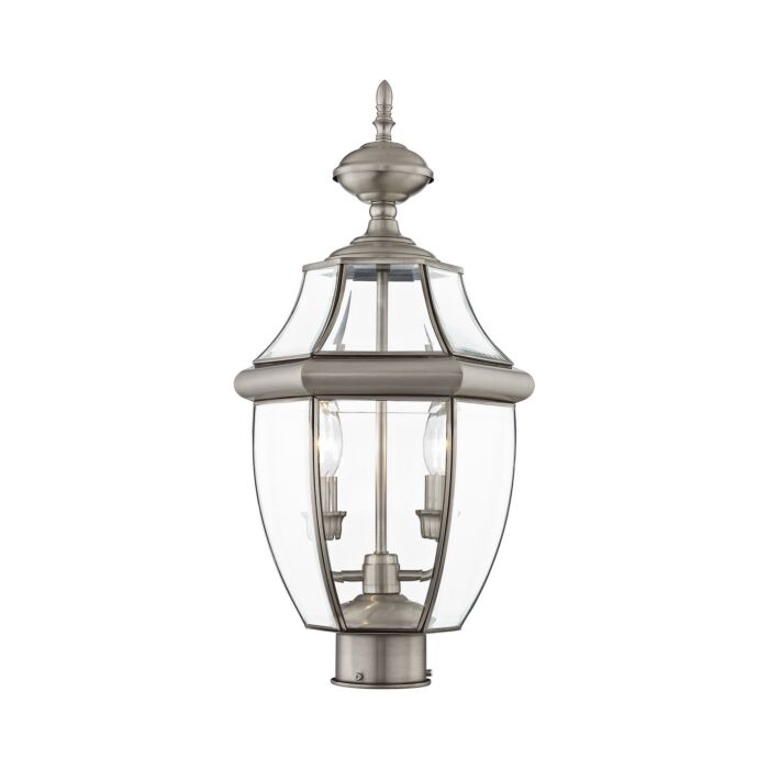 Monterey 2-Light Outdoor Post Lantern in Brushed Nickel