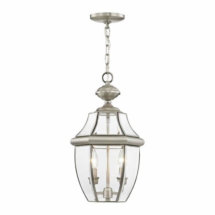 Monterey 2-Light Outdoor Pendant in Brushed Nickel