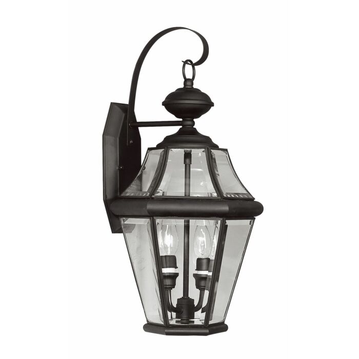 Georgetown 2-Light Outdoor Wall Lantern in Black