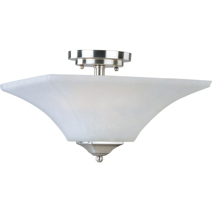 Maxim Lighting Aurora 2 Light Semi Flush in Satin Nickel
