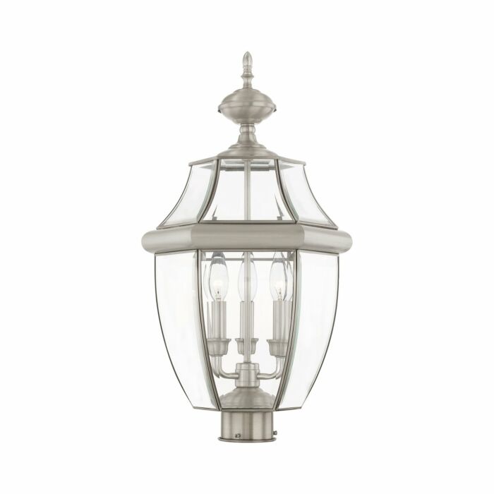 Monterey 3-Light Post-Top Lanterm in Brushed Nickel