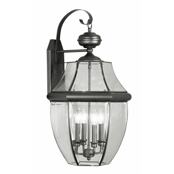 Monterey 4-Light Outdoor Wall Lantern in Black