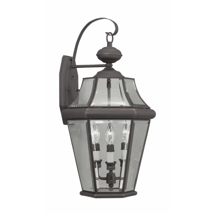 Georgetown 3-Light Outdoor Wall Lantern in Bronze
