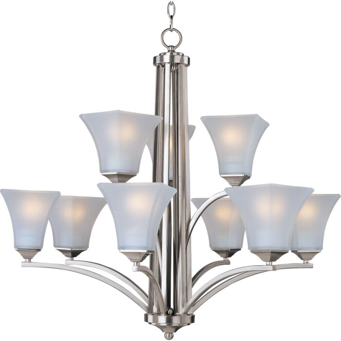 Maxim Lighting Aurora 9 Light Chandelier in Satin Nickel