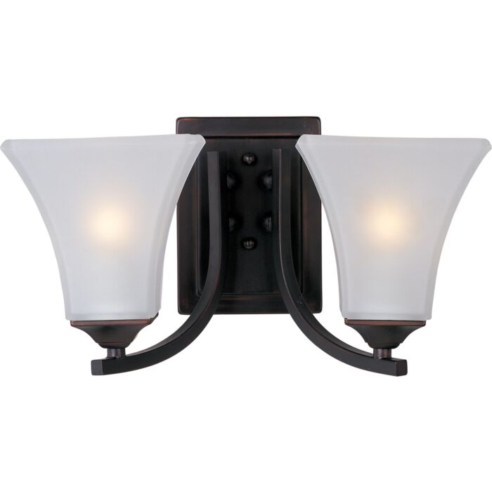 Maxim Lighting Aurora 2 Light Bathroom Vanity Light in Bronze