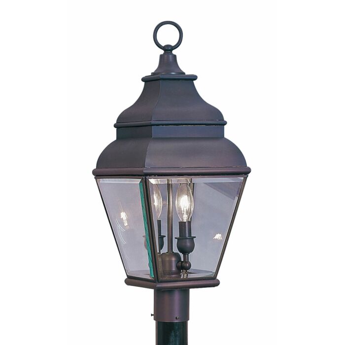 Exeter 2-Light Outdoor Post Lantern in Bronze