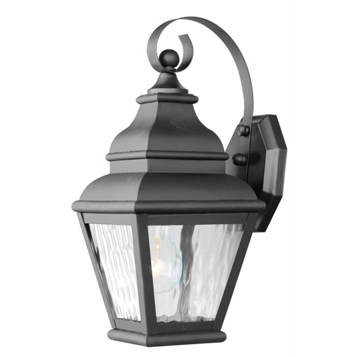 Exeter 1-Light Outdoor Wall Lantern in Black