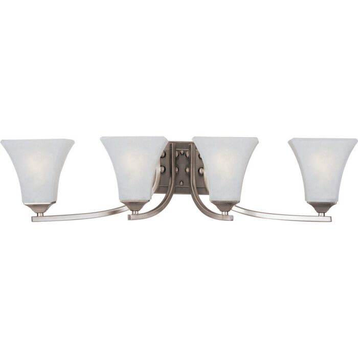 Maxim Aurora 29.5 Inch 4 Light Frosted Glass Bathroom Vanity Light in Satin Nickel