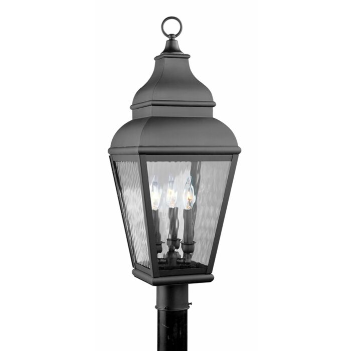 Exeter 3-Light Post-Top Lanterm in Black