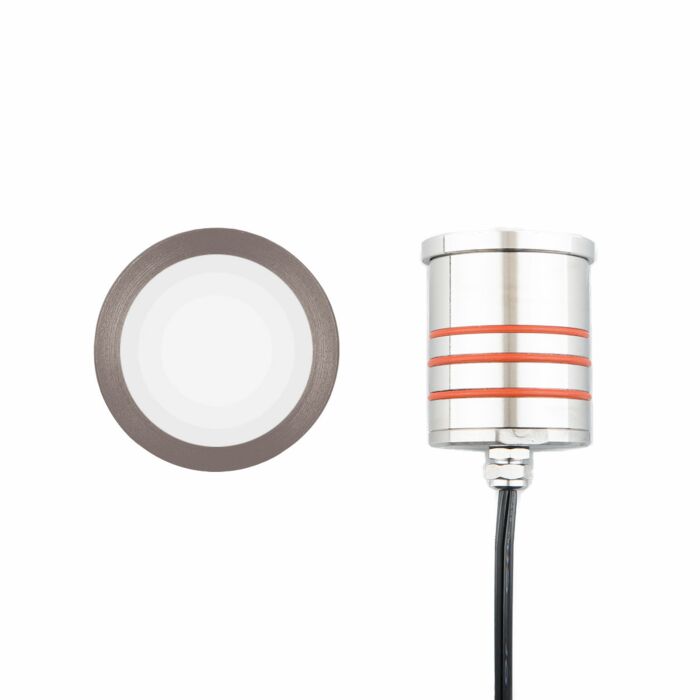 WAC 2in Inground LED 12V Slim Round Indicator Light in Bronzed Stainless Steel