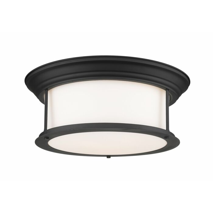 Z Lite Sonna 3 Light Flush Mount Ceiling Light In Matte Black