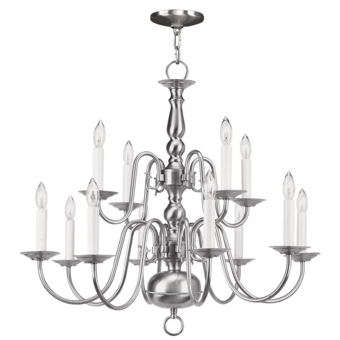 Williamsburgh 12-Light Chandelier in Brushed Nickel