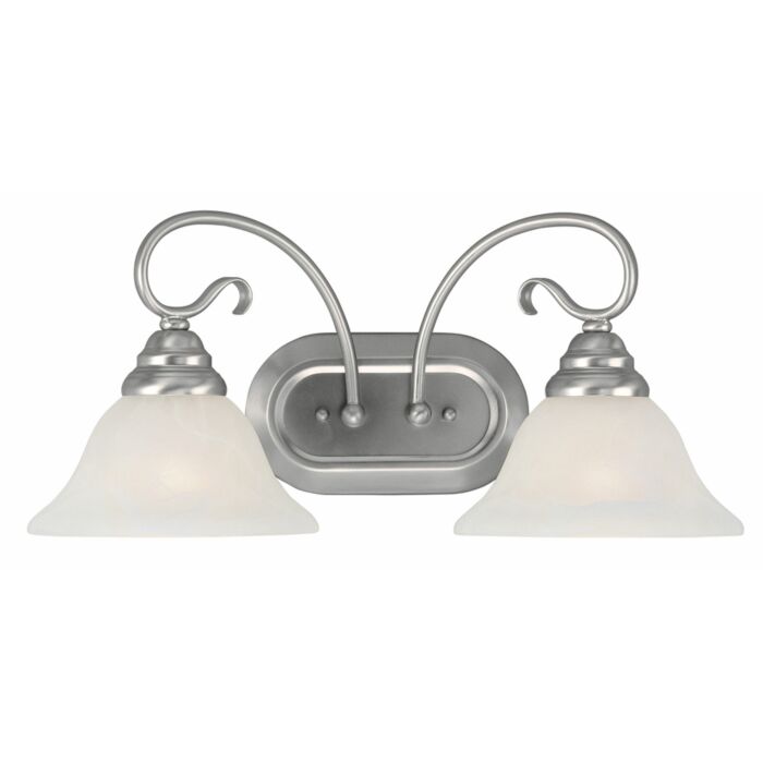 Coronado 2-Light Bathroom Vanity Light in Brushed Nickel