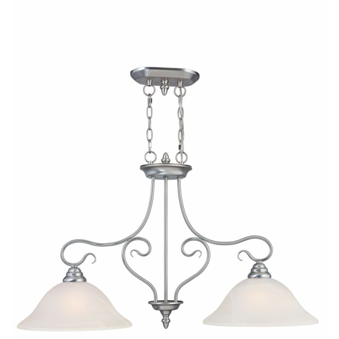 Coronado 2-Light Island Pendant in Brushed Nickel