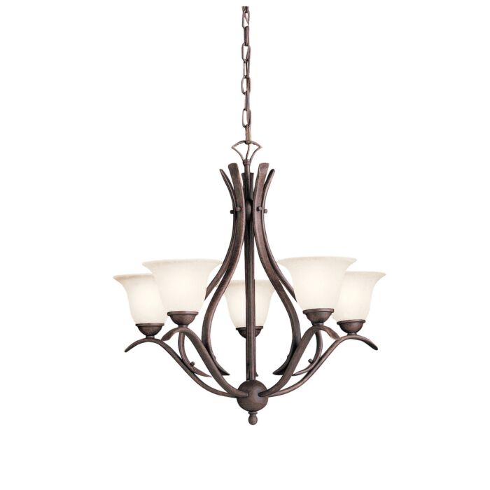 Kichler Dover 5 Light 24 Inch 1 Tier Medium Chandelier in Tannery Bronze