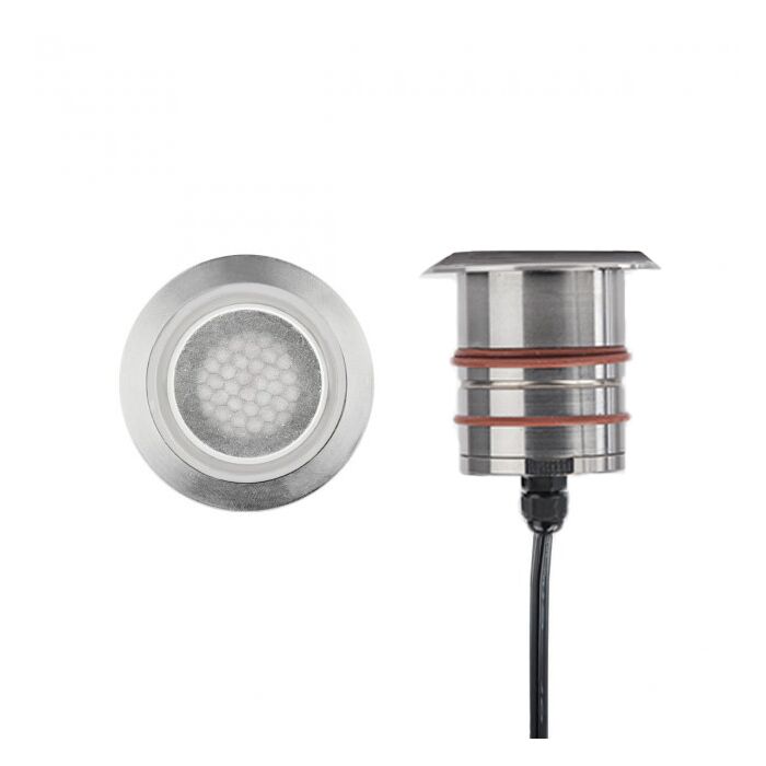 WAC Inground LED 12V Round Indicator Light with Honeycomb Louver in Bronzed Stainless Steel