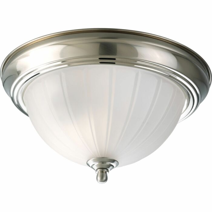 Melon Glass 1-Light Flush Mount in Brushed Nickel