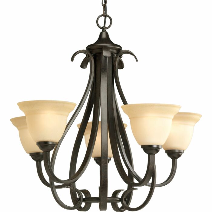 Torino 5-Light Chandelier in Forged Bronze