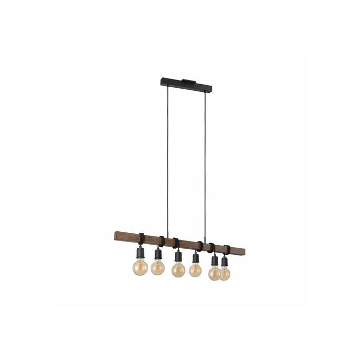 Violon 6 Light 39.37 inch Black and Dark Brown Kitchen Island Pendant Ceiling Light