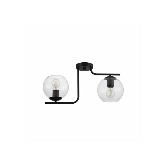 Marojales 2 Light 21.93 inch Black Semi Flush Ceiling Light