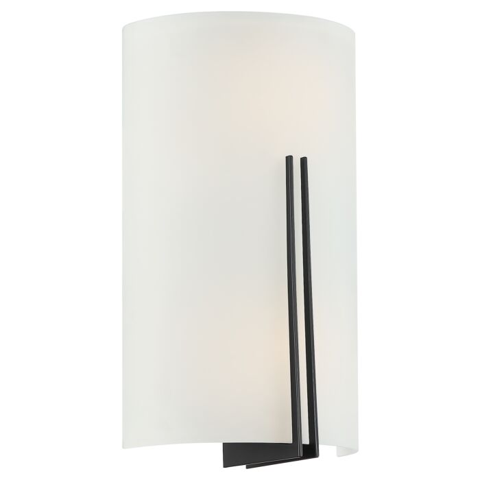 Access Prong 2 Light Wall Sconce in Matte Black