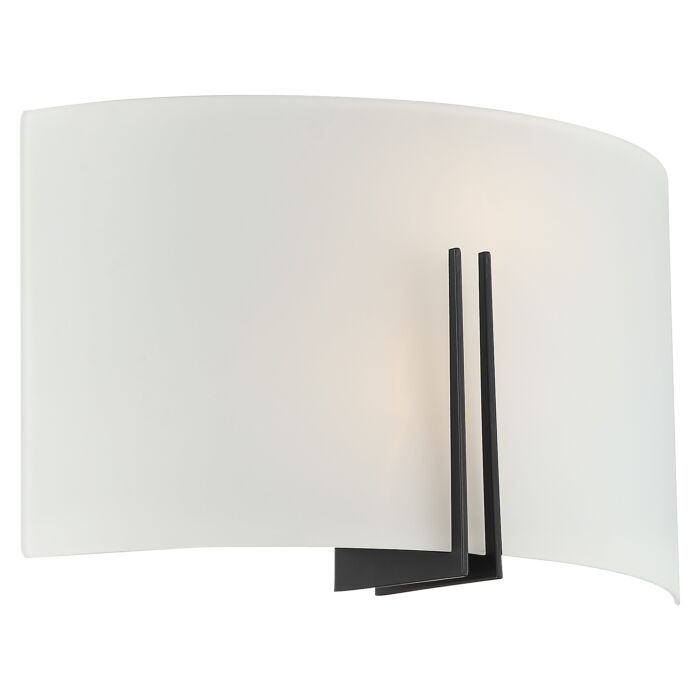 Access Prong 2 Light Wall Sconce in Matte Black