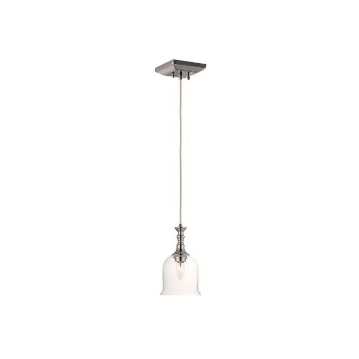 Maxim Centennial Single Glass Pendant in Polished Nickel
