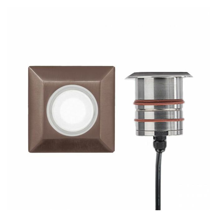 WAC 2in Inground LED 12V Square Indicator Light in Bronzed Stainless Steel
