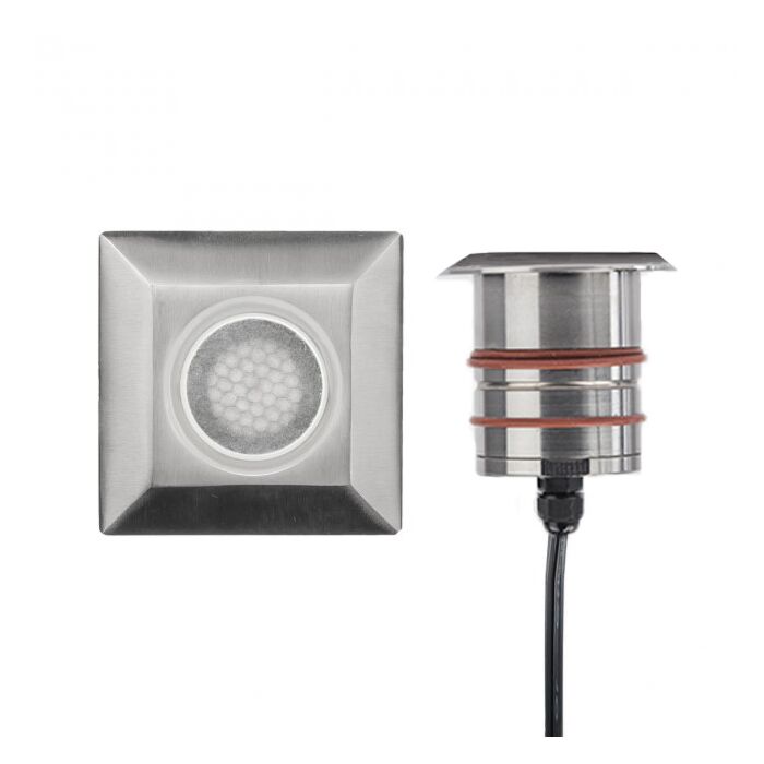 WAC 2in Inground LED 12V Square Indicator Light with Honeycomb Louver in Stainless Steel