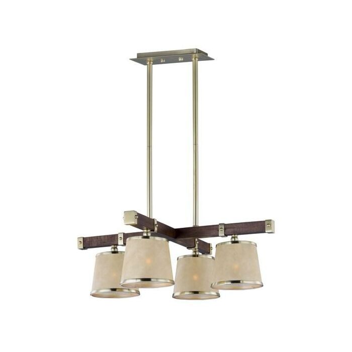Maxim Lighting Maritime 4 Light 4 Light Chandelier in Antique Pecan / Satin Brass