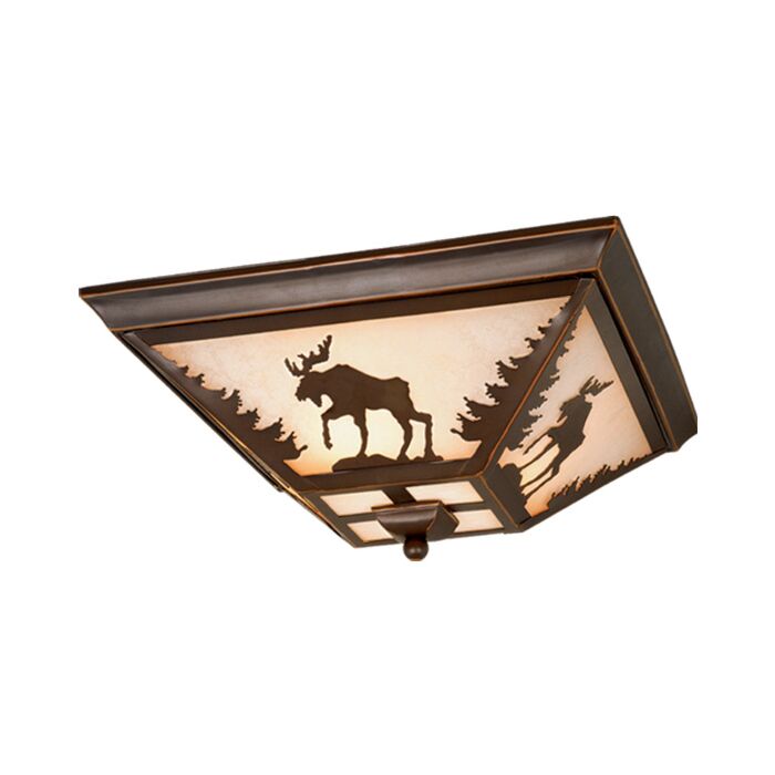 Yellowstone 3-Light Flush Mount in Burnished Bronze