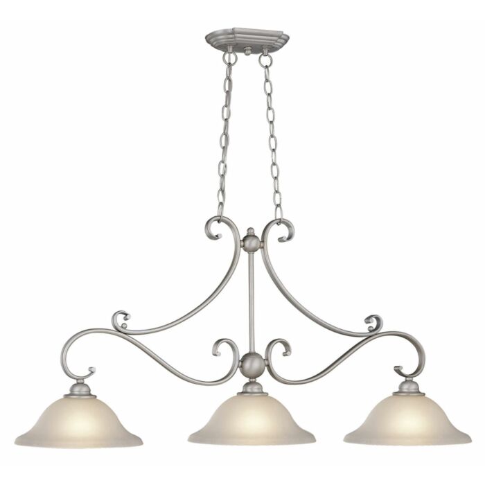 Monrovia 3-Light Linear Chandelier in Brushed Nickel