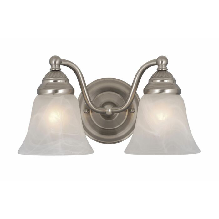 Standford 2-Light Bathroom Vanity Light in Brushed Nickel