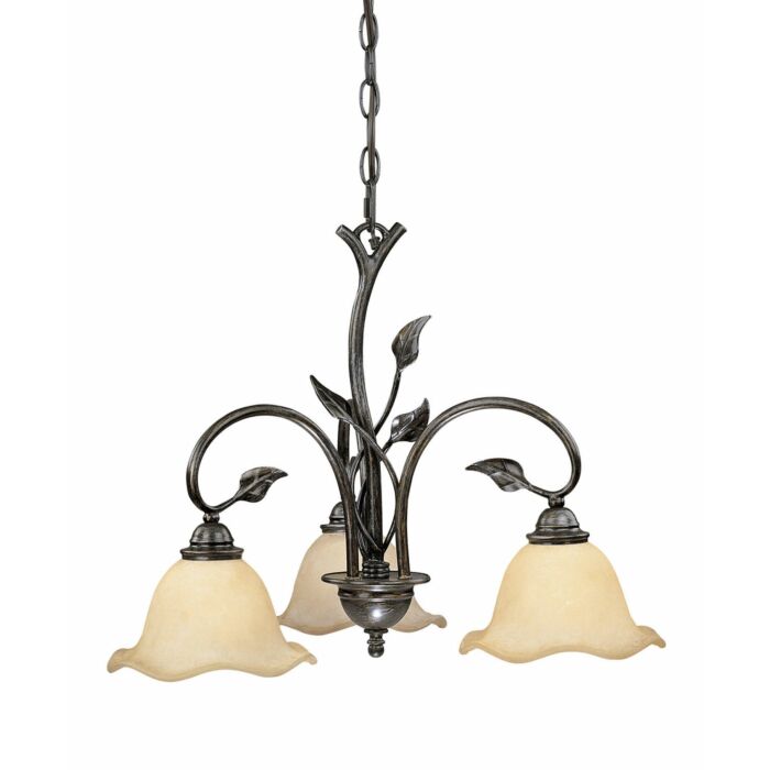 Vine 3-Light Chandelier in Oil Shale