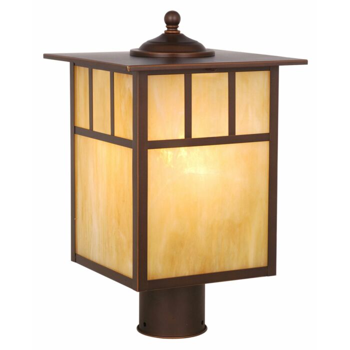Mission 1-Light Outdoor Post Mount in Burnished Bronze