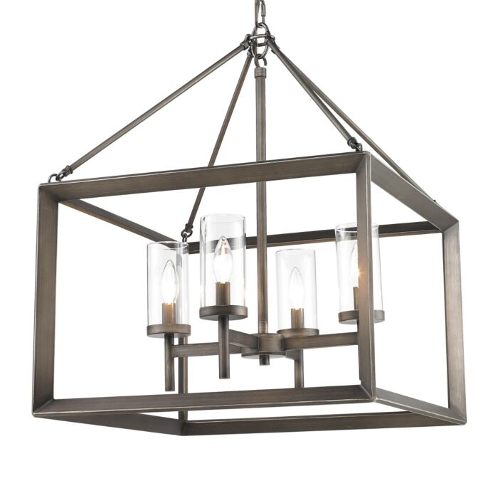 Golden Smyth 4 Light Chandelier in Gunmetal Bronze