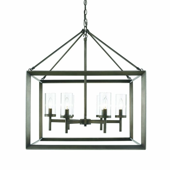 Golden Smyth 6 Light Chandelier in Gunmetal Bronze