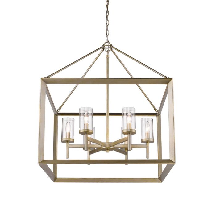 Golden Smyth 6 Light Chandelier in White Gold
