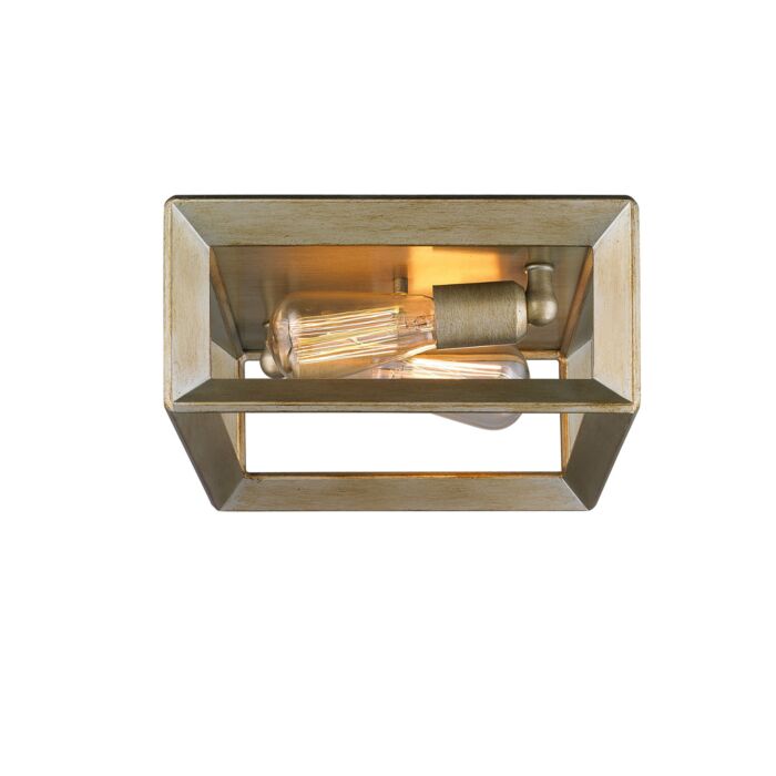 Golden Smyth 2 Light 12 Inch Ceiling Light in White Gold