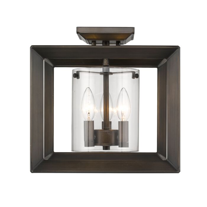 Golden Smyth 3 Light 12 Inch Ceiling Light in Gunmetal Bronze