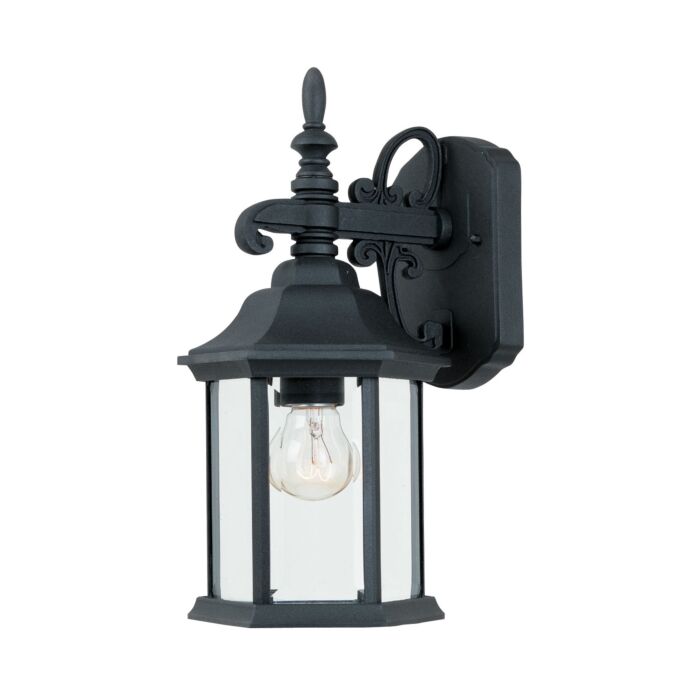 Devonshire 1-Light Wall Lantern in Black