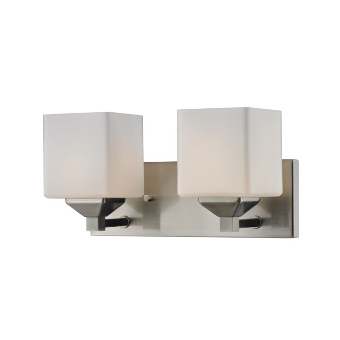 Z Lite Quube 2 Light Bathroom Vanity Light In Brushed Nickel