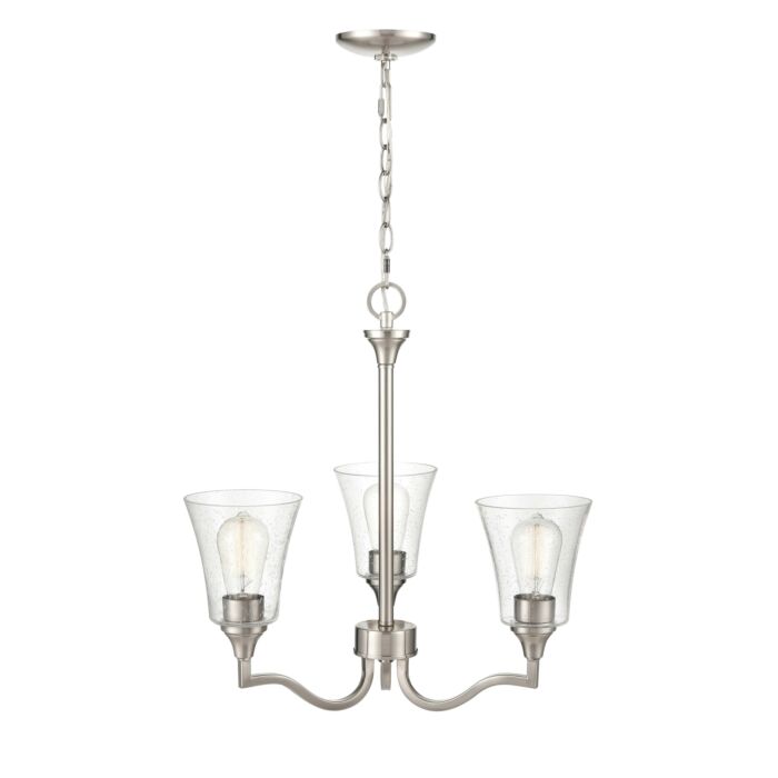 Millennium Caily 3 Light Chandelier in Brushed Nickel