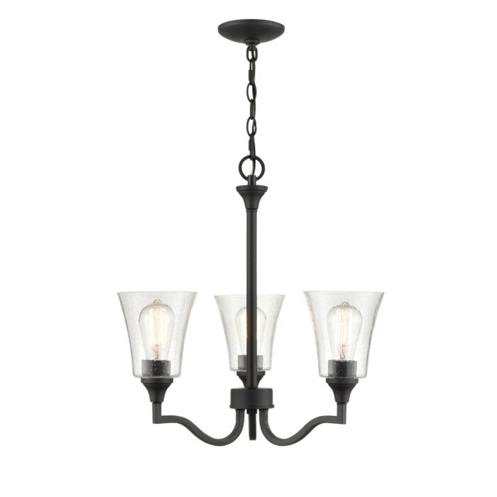 Millennium Caily 3 Light Chandelier in Matte Black