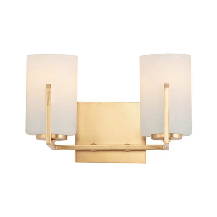 Maxim Dart 2 Light Bathroom Vanity Light in Satin Brass