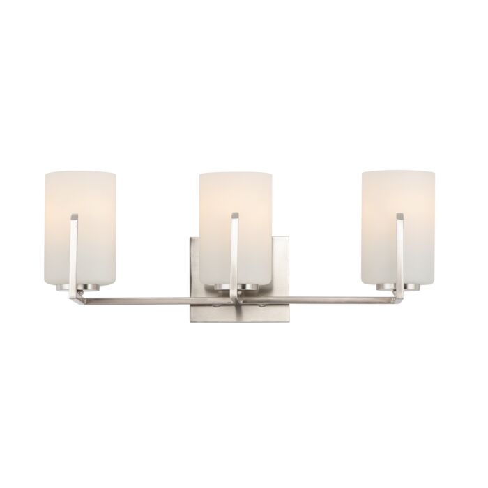 Maxim Dart 3 Light Bathroom Vanity Light in Satin Nickel