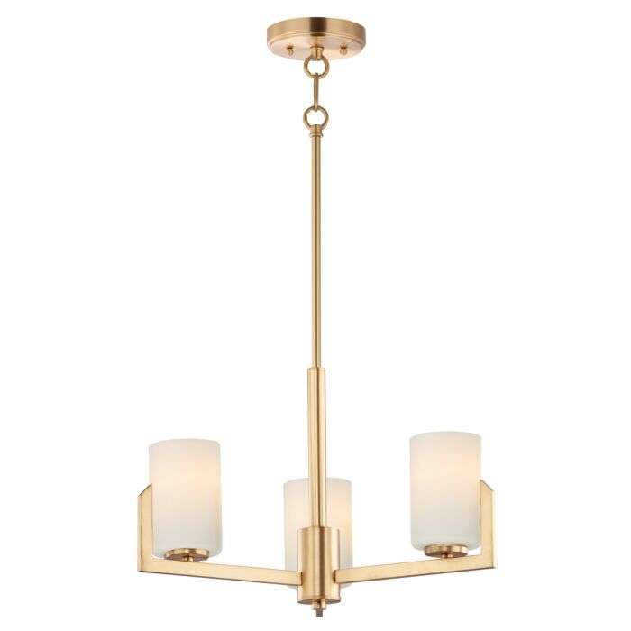 Maxim Dart 3 Light Mini Chandelier in Satin Brass
