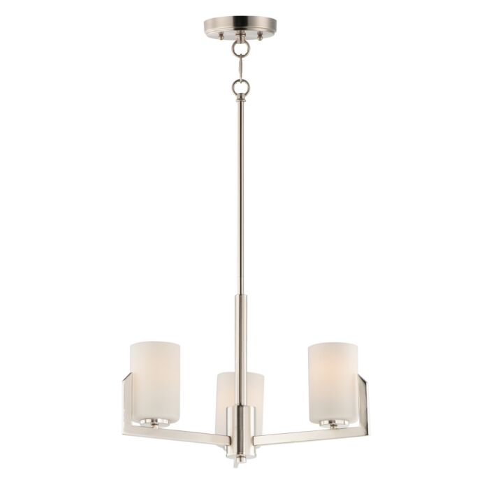 Maxim Dart 3 Light Mini Chandelier in Satin Nickel