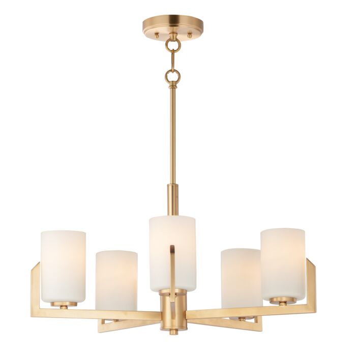 Maxim Dart 5 Light Transitional Chandelier in Satin Brass