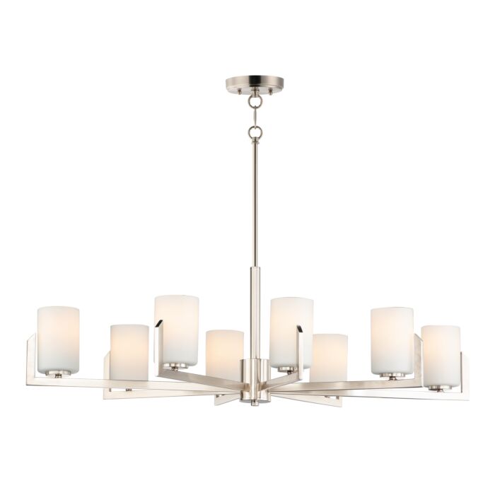 Maxim Dart 8 Light Transitional Chandelier in Satin Nickel
